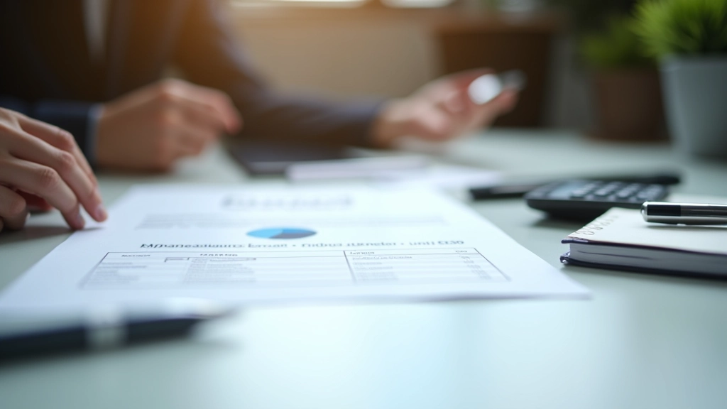 Bureau moderne avec document PERCO et calculatrice affichant la simulation d'épargne retraite