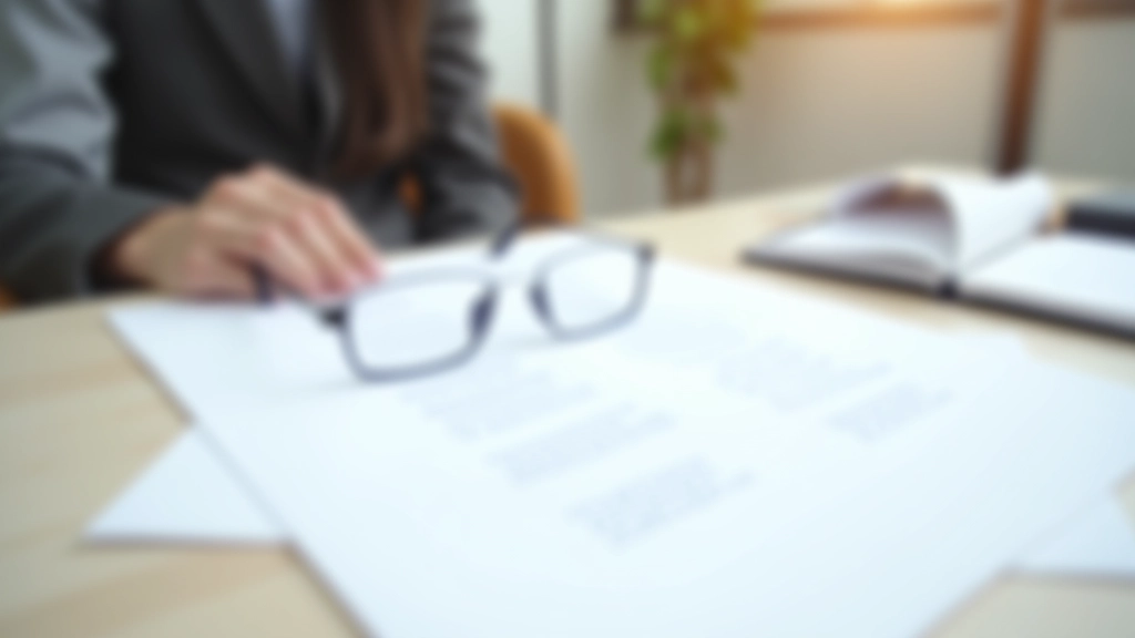 Document PEE sur bureau avec stylo et lunettes de lecture