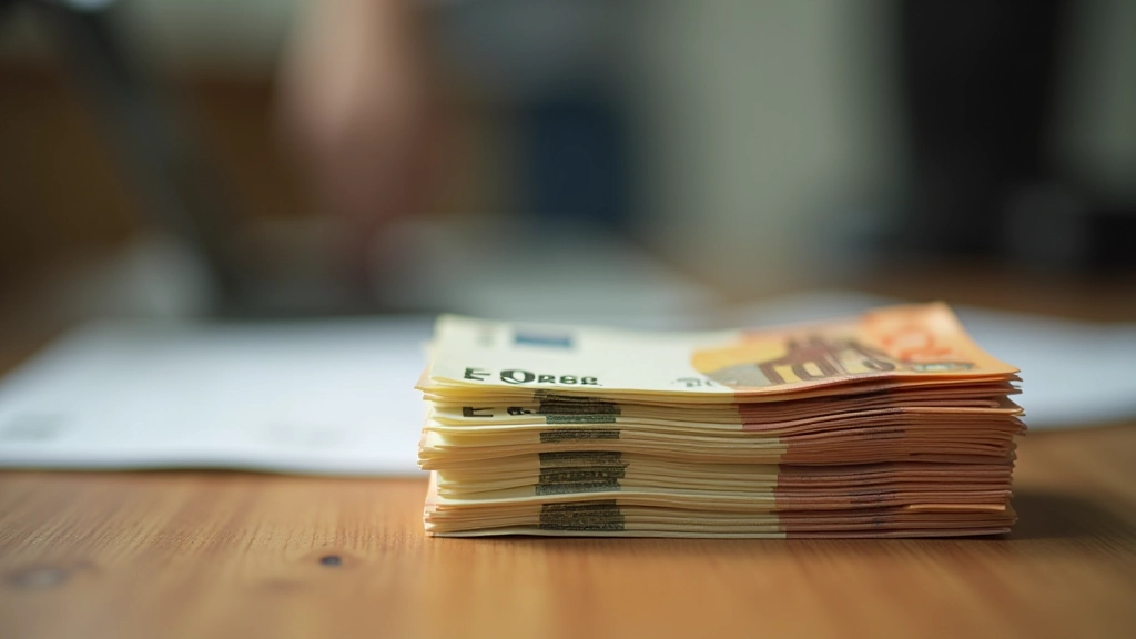 Billets de banque empilés représentant les versements au Plan d'Épargne Entreprise